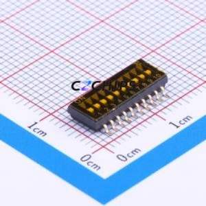 DSHP10TSGET DIP Switch SMD-20P,5.4x14.3mm Switch Flat Toggle, Groove Type Single Pole Single Throw 10 1.27mm - Product Image 1