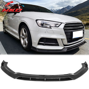 Convient pour Audi S3 A3 2017-2020, lèvre de pare-chocs avant style IKON, noir brillant - Product Image 1