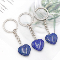Vente en gros de porte-clés en forme de cœur avec pierres précieuses, cristaux de guérison, porte-clés en cristal naturel, cadeau pour couple