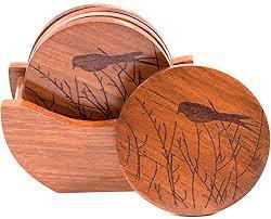 Ensemble de 6 sous-verres de plateaux de service en bois de noyer de haute qualité pour dessus de table dans la cuisine ou le salon - Product Image 6