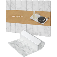 Tapis en terre de diatomée ultra absorbant à séchage rapide, motif marbre, pliable, pour la vaisselle, les bouteilles, les tasses et le comptoir de cuisine