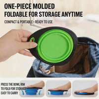 Bol pliable en silicone anti-déversement pour animaux de compagnie, plat portable pour l'eau et la nourriture pour chien et chat en extérieur