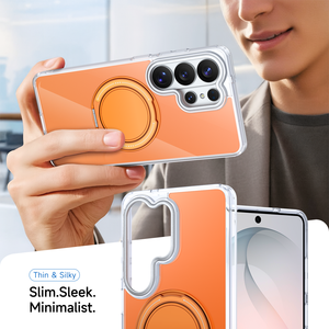 Custodia per telefono S26 Ultra con anello magnetico rotante, ricarica wireless e design metallico, <span class=keywords><strong>cover</strong></span> protettiva per A17 A37 - Product Image 5