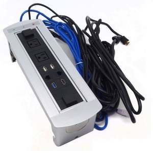 Caja de enchufe abatible Vticnica automática motorizada para mesa de conferencias, tira de alimentación empotrada con puertos de carga USB - Product Image 1