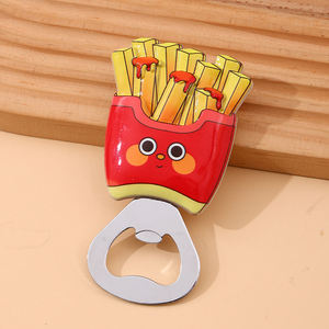 Abridor de Botellas con Forma Irregular de Dibujos Animados, Abridor de Refrigerador Creativo con Forma de Pollo Frito, Papas Fritas y Té con Leche - Product Image 6