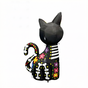 Gato Calavera de Azúcar Inflable de 4 Pies con Luces LED para Decoración Exterior del Día de Muertos - Product Image 3