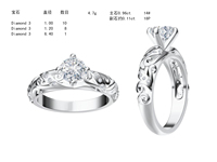 RFGLZJ063 Kreuzförmiger Vier-Finger-Mechanischer Krallen-Ring mit Gravur, 18K Gold, DEF VVS Qualität, Labor-Gezüchteter Diamant-Ehering
