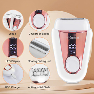 เครื่องโกนขนและเล็มขน 2 in 1 สำหรับผู้หญิง ยี่ห้อ Hatteker พร้อมไฟ LED กำจัดขนด้วยไฟฟ้า - Product Image 2
