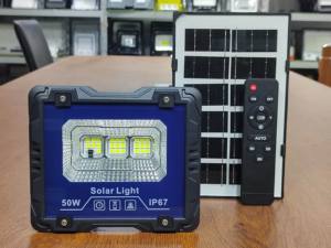 Projecteur solaire LED SMD 50W IP66, corps en ABS, batterie au lithium polysilicium, capteur photocellule, angle de faisceau 120°, lumière du jour 5000K - Product Image 5