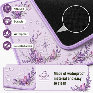 Luxury Purple Rose Wreath Mahjong Table Mat Noise Reduction Neoprene Game Play Mat with Travel Bag for <b>Gifts</b> - Product Image 6