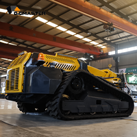 Robot broyeur forestier télécommandé diesel 75 CV, sur chenilles tout-terrain, pour la fauchage des pentes et l'entretien des brûlées et de la végétation