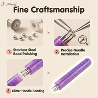 Nuova Penna Multifunzionale per Nail Art in Acrilico con Punta in Metallo da 1,8mm per Disegni Floreali a Singolo Tratto