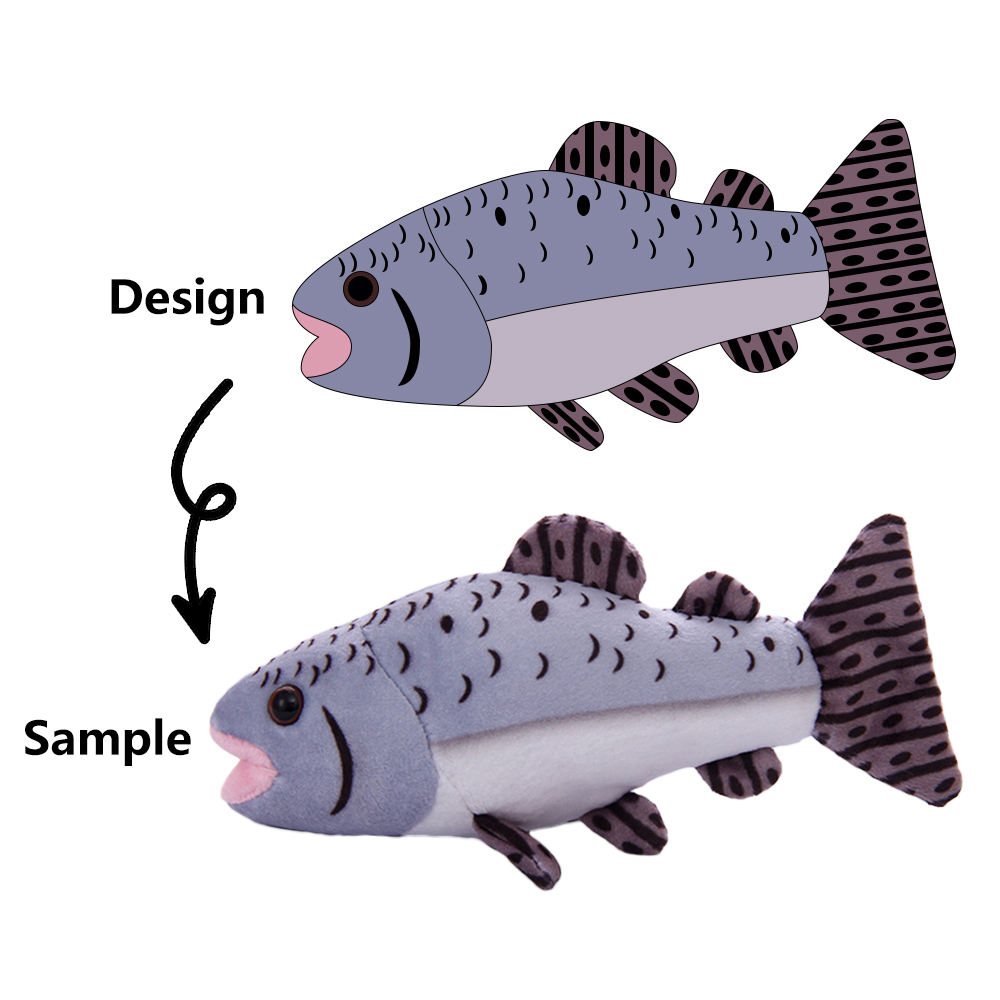 Simulation Chinook Salmon Fish Plush Toy Realistic Lifelike Stuffed Soft  Toy Fish Plush Keychain