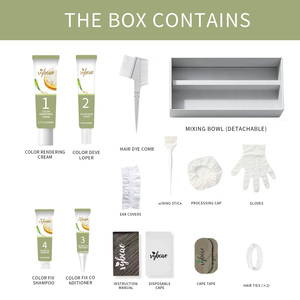 Crème colorante capillaire verte professionnelle <span class=keywords><strong>de</strong></span> qualité supérieure, sans ammoniaque, couleur intense et lisse, haute pigmentation, marque privée, permanente à base <span class=keywords><strong>de</strong></span> plantes - Product Image 2