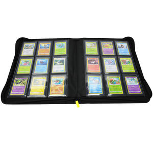 Portatarjetas Toploader de cuero PU con textura de Diamante Negro Premium con ventana de exhibición - Product Image 5