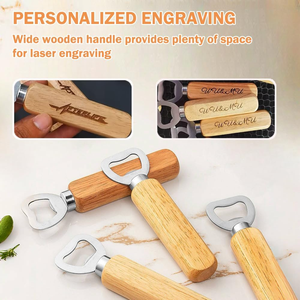 Ouvre-bouteille personnalisé avec manche en bois <span class=keywords><strong>pour</strong></span> restaurant, ouvre-bouteille gravable avec manche en bois - Product Image 6