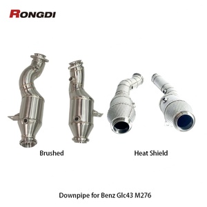 ท่อลงไอเสียแบบ High Flow Brushed/Heat Shield สำหรับ Benz Glc43 Glc450 X253 M276 3.0t 2017+ ผลิตจากสแตนเลส 304 แบบท่อตรง - Product Image 5