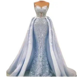 S5272F 2024 livraison directe nouveaux modèles de haute qualité de démontage remorque robes élégantes femmes dame mariage élégant