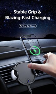 Support de chargeur de voiture sans fil rapide HiTao 15W pour grille d'aération avec port Type-C - Product Image 4