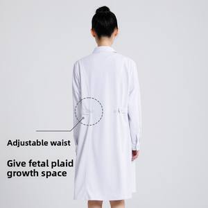 Tenues <span class=keywords><strong>de</strong></span> <span class=keywords><strong>travail</strong></span> <span class=keywords><strong>de</strong></span> maternité grande taille pour femmes, en sergé polyester/coton, manches courtes ou longues, blanc médecin, rose, été, hôpital - Product Image 3