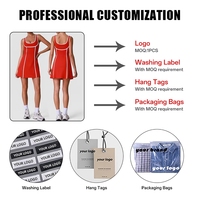 Robe de tennis personnalisée d'usine OEM avec short intégré, bordure contrastante, séchage rapide, pour femme, entraînement, golf, sport, marque privée