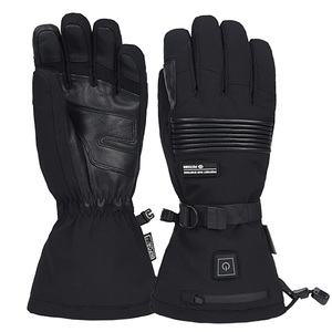 Guantes de cuero de palma para clima frío, pantalla táctil, esquí, guantes calefactables de alta calidad, 7,4 V, guantes personalizados para motos de nieve, impermeables - Product Image 1