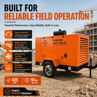 Compresseur d'air à vis diesel portable KAISHAN KSCY 425/10, 10 bars, 150 PSI, pour le forage de roches, les travaux de carrière et la construction