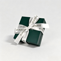 Boîte cadeau pour bijoux de cou et d'épaule avec ruban, logo personnalisé imprimé, emballage en papier couché pour collier et bracelet