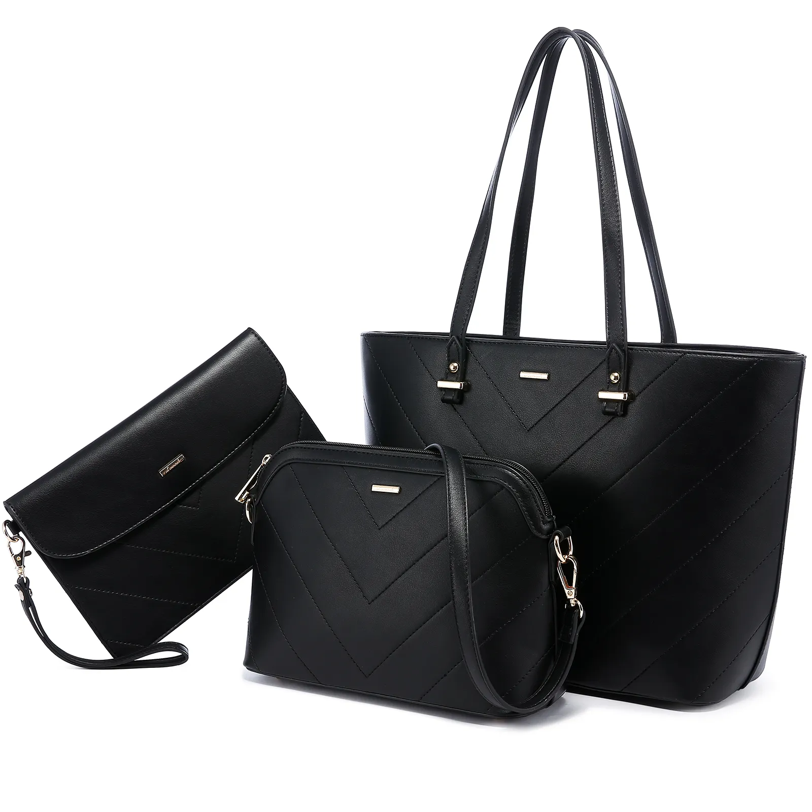 LOVEVOOK wholesale 2022 luxury 3pcs geometric handbags sets fashion tote shoulder bags for ladies purses and women handbags