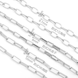 Cadena ovalada de acero inoxidable chapada en oro de 18k para la fabricación de collares, accesorios de joyería H1739 - Product Image 5