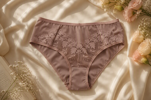 Culottes élégantes à taille haute pour femmes avec détail en dentelle florale transparente en V - Product Image 5
