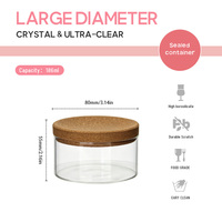 Pot de rangement cylindrique en verre minimaliste avec couvercle en liège scellé, empilable, pour bonbons, articles divers, thé, décoration esthétique pour la maison et la table
