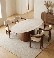 Table à manger ovale moderne du milieu du siècle de 79 pouces, ensemble de chaises de salle à manger, meubles de salle à manger de style français