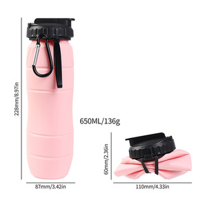 Botella de Agua de Silicona Plegable <span class=keywords><strong>Eversoul</strong></span> para Viajes al Aire Libre, Taza Deportiva Portátil con Pajita, Botella Antiderrames para Ciclismo - Product Image 6