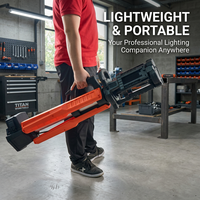 Lámpara LED de Trípode para Taller de Construcción, Luz Blanca Fría, Alimentación CA/Batería, Soporte de Piso Portátil para Pádel y Tenis de Mesa