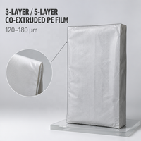 Sacs thermoscellables en LDPE haute résistance avec logo personnalisé pour l'emballage d'engrais chimiques et de granulés de résine polymère (25 kg/50 kg)