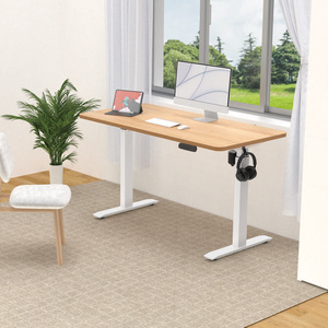 Bureau assis-debout électrique réglable en hauteur à moteur unique mural pour le bureau à domicile et le mobilier commercial - Product Image 2