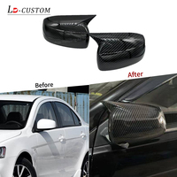 Coque de rétroviseur en fibre de carbone pour Mitsubishi Lancer EX 2009-2016, modifiée avec un boîtier de rétroviseur en forme de corne
