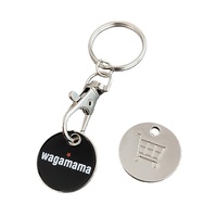 Porte-clés en métal avec logo personnalisé, chariot de supermarché européen, chariot de supermarché britannique, jetons de chariot, porte-clés 2x2