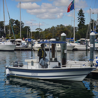 Perahu Fiberglass Grandsea 7m Anti Tenggelam dengan Mesin Luar Konsol Tengah Yamaha dan Kanopi