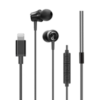 Écouteurs intra-auriculaires filaires Dairle certifiés MFi avec microphone, contrôle du volume, câble de 1,2 m et transducteur dynamique pour iPhone