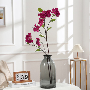 Batang Bougainvillea Buatan 138cm, Cabang Bunga Bougainvillea Palsu Realistis Panjang untuk Dekorasi Bunga Pernikahan, Rumah, Hotel