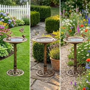 Bebedero para Pájaros de Jardín, Comedero de Plástico para Pájaros Silvestres, Decoración para Patio con Soporte - Product Image 3