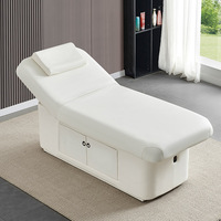 Table de massage électrique chauffante avec armoire intégrée, chaise de beauté électrique pour salon, lit de spa facial, lit de massage – Offre Spéciale