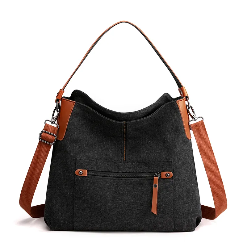 HZAILU New Arrivals Black New Trendy Design Women's Handbags 2022 Canvas Handbags Female