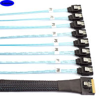 Cable de Conversión de Disco Duro PCI-E Slimline SAS SFF-8654 de 8 Puertos a SATA con Cubierta de PVC/Nailon para Computadora