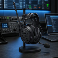 Headset Bluetooth Nirkabel Peredam Kebisingan Berkualitas Tinggi NRR 25dB dengan Mikrofon Boom dan Daya Tahan Baterai 350 Jam untuk Komunikasi