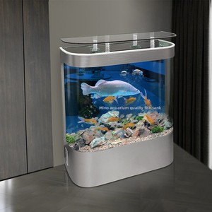 Acuario <span class=keywords><strong>de</strong></span> cristal <span class=keywords><strong>de</strong></span> pie para el hogar, tamaño mediano/grande, sin agua, con diseño <span class=keywords><strong>de</strong></span> Dragón Dorado, para sala <span class=keywords><strong>de</strong></span> estar, dormitorio o comedor - Novedad 2024 - Product Image 2