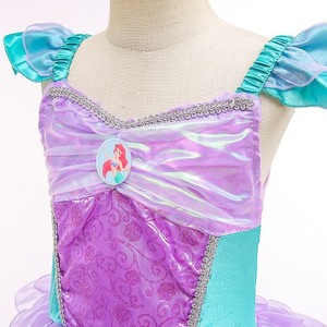 BAIGE azul púrpura vestido de sirena mangas voladoras <span class=keywords><strong>Ariel</strong></span> Fishtail Cosplay vestido para niñas pequeña sirena disfraz vestido para niños - Product Image 4