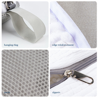 Sac de lavage pour chaussures détachable en microfibre réutilisable, faible bruit, boucle de suspension à 360°